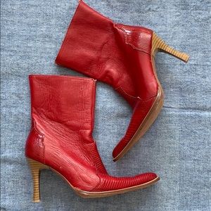 Los Altos Western Women’s Boots Red Leather Sz 8